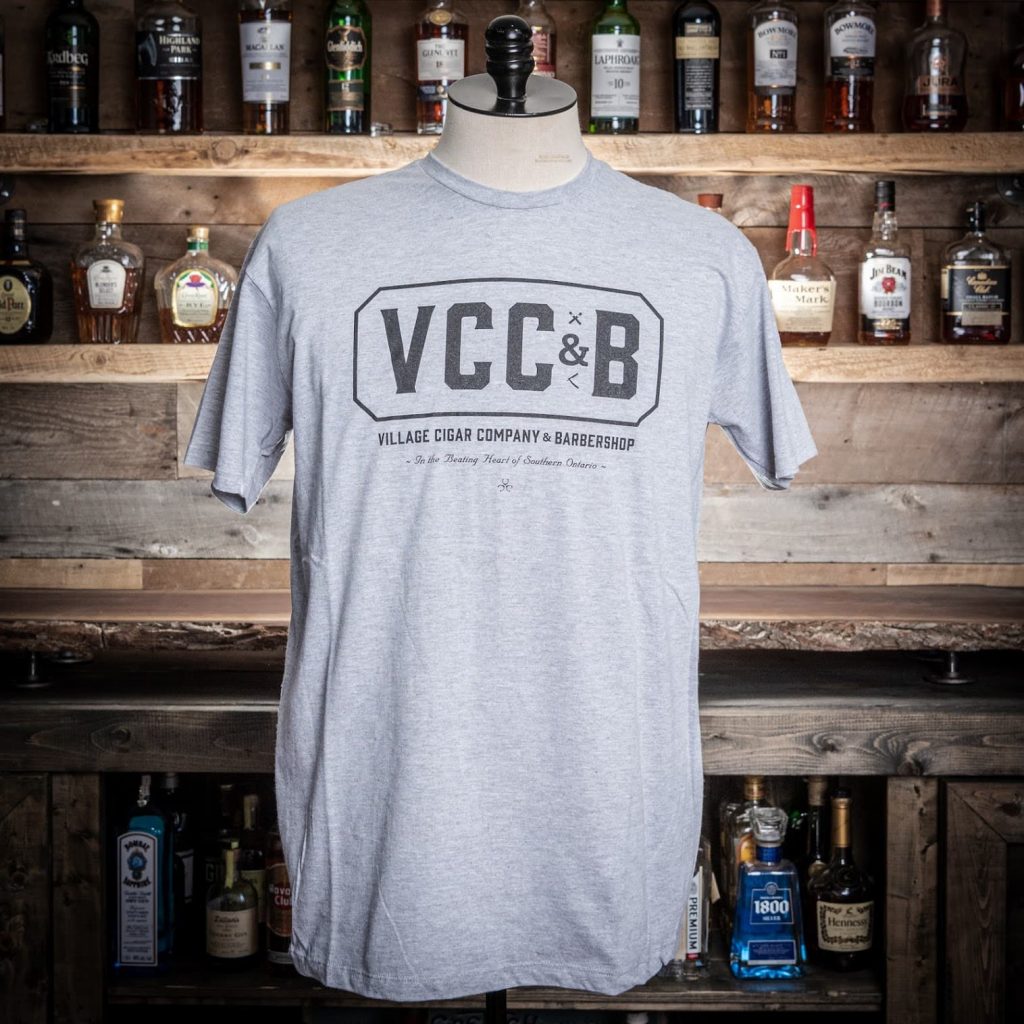 VCC&B Linear T-Shirt - Athletic/Black - Village Cigar Company & Barbershop